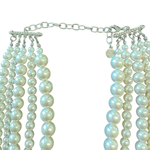 Elegant Multi-Strand Faux Pearl Necklace - Picture 8 of 12
